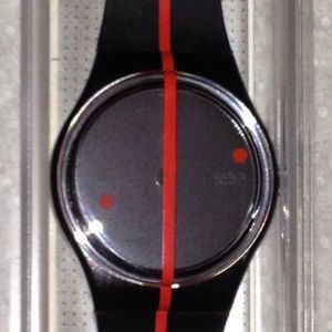Swatch Accessories - 1991 SWATCH WATCH 360° Rosso Sur Blackout GZ119 Swatch Accessories - 1991 SWATCH WATCH 360° Rosso Sur Blackout GZ119